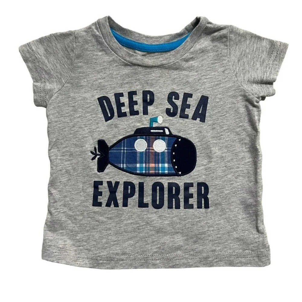 Carter's 6m Submarine Appliqué Shirt & Plaid Shorts Set